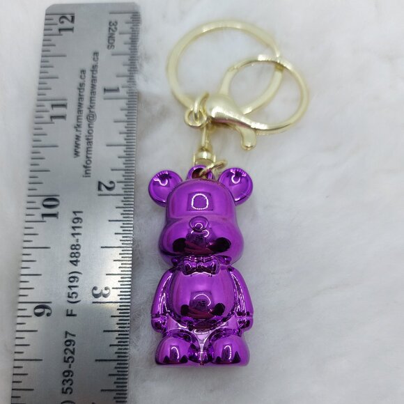 2/$19 Space Bear Metallic purple keychain - Picture 3 of 6